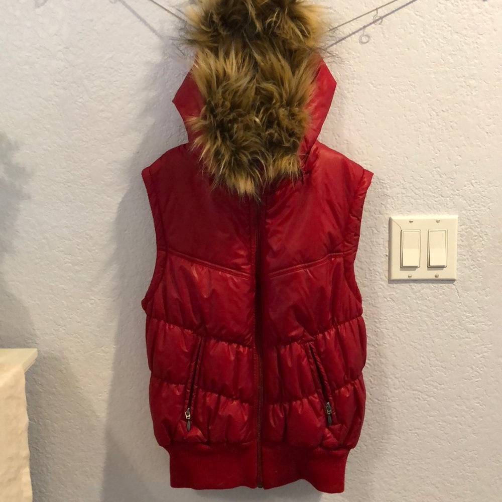 INC red puffer vest
